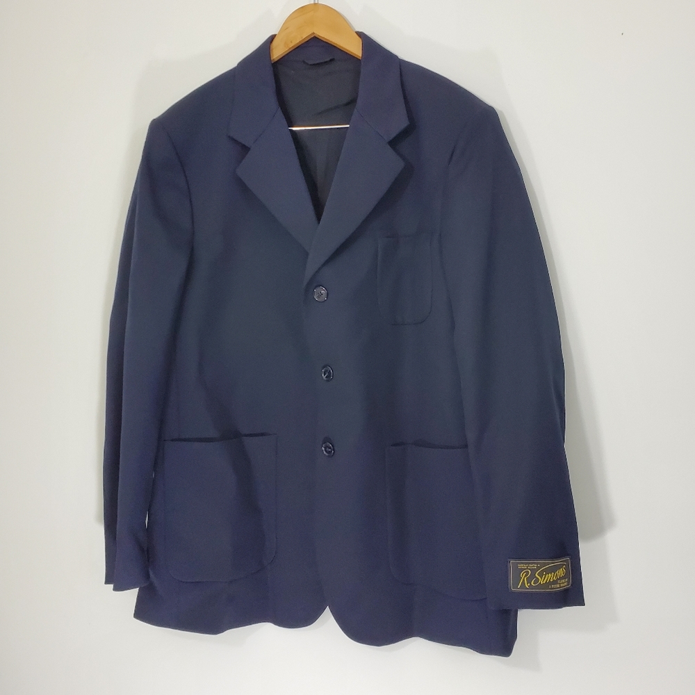 Raf Simons Medium Navy Spring-Summer 2022 Oversized Jacket, Made in Italy, Size…